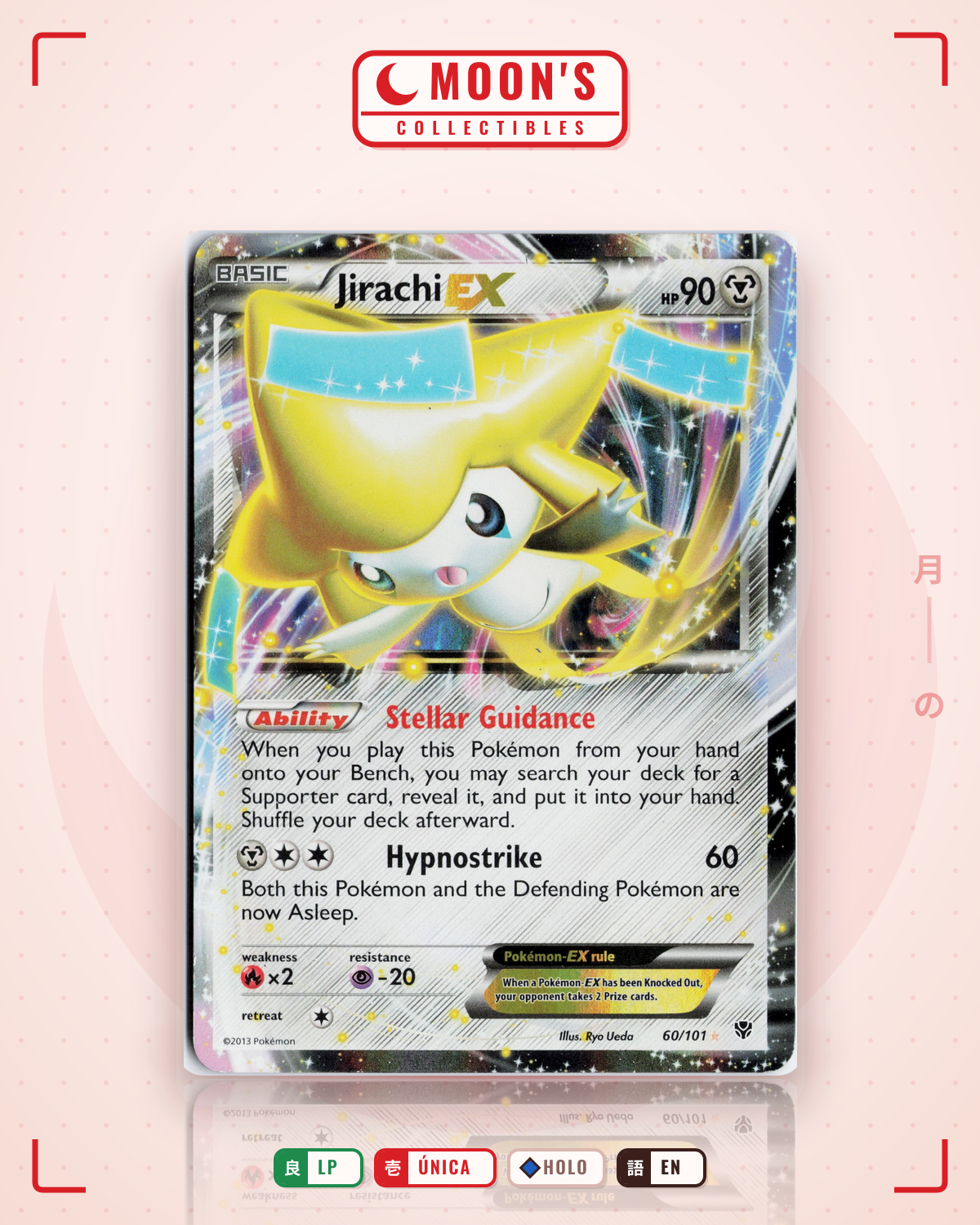 Carta Pokémon Jirachi-EX · Plasma Blast #60/101 (LP) — pieza única en Moon's Collectibles México