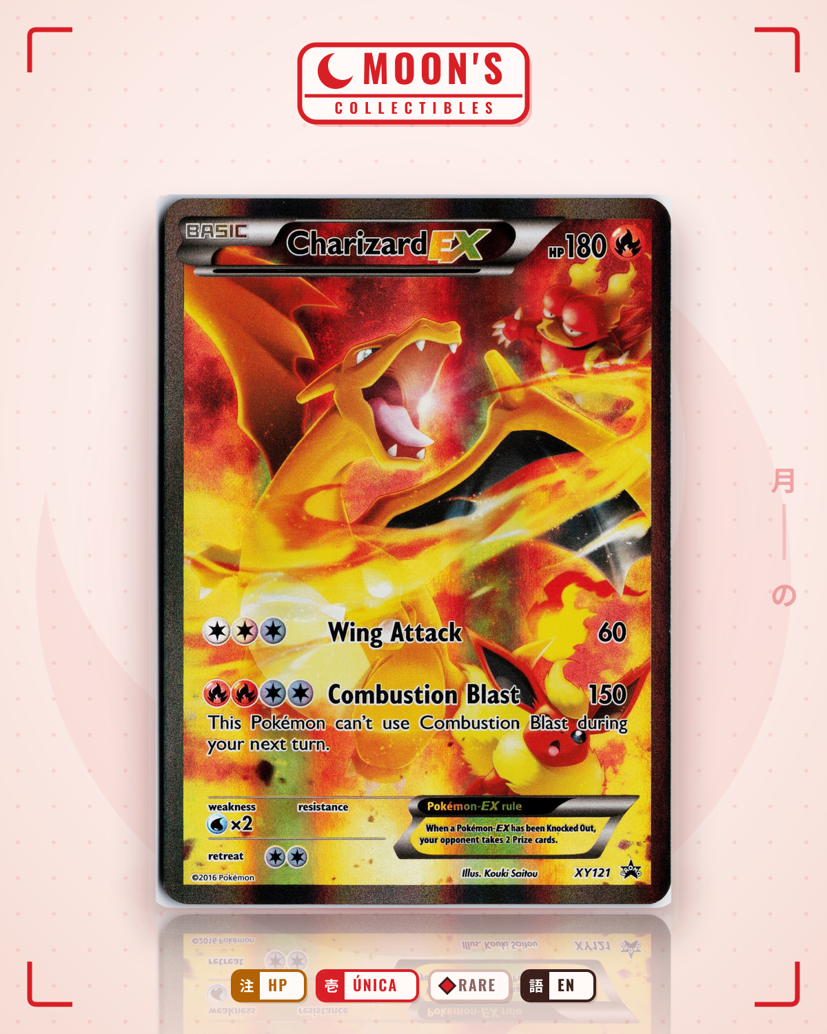 Carta Pokémon Charizard-EX · XY Black Star Promos #XY121 (HP) — pieza única en Moon's Collectibles México