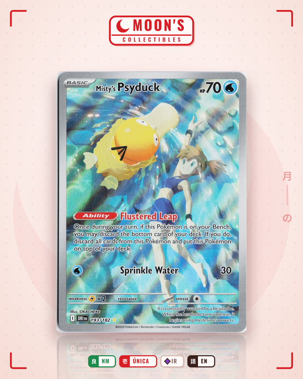 Carta Pokémon Misty's Psyduck · Destined Rivals #193/182 (NM) — pieza única en Moon's Collectibles México