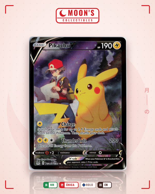 Carta Pokémon Pikachu V · Lost Origin Trainer Gallery #TG16/TG30 (NM) — pieza única en Moon's Collectibles México