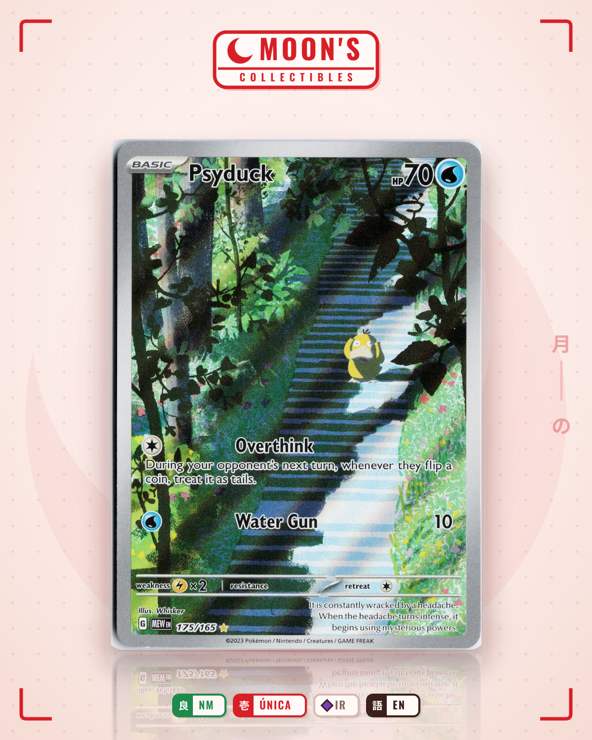 Carta Pokémon Psyduck · 151 #175/165 (NM) — pieza única en Moon's Collectibles México