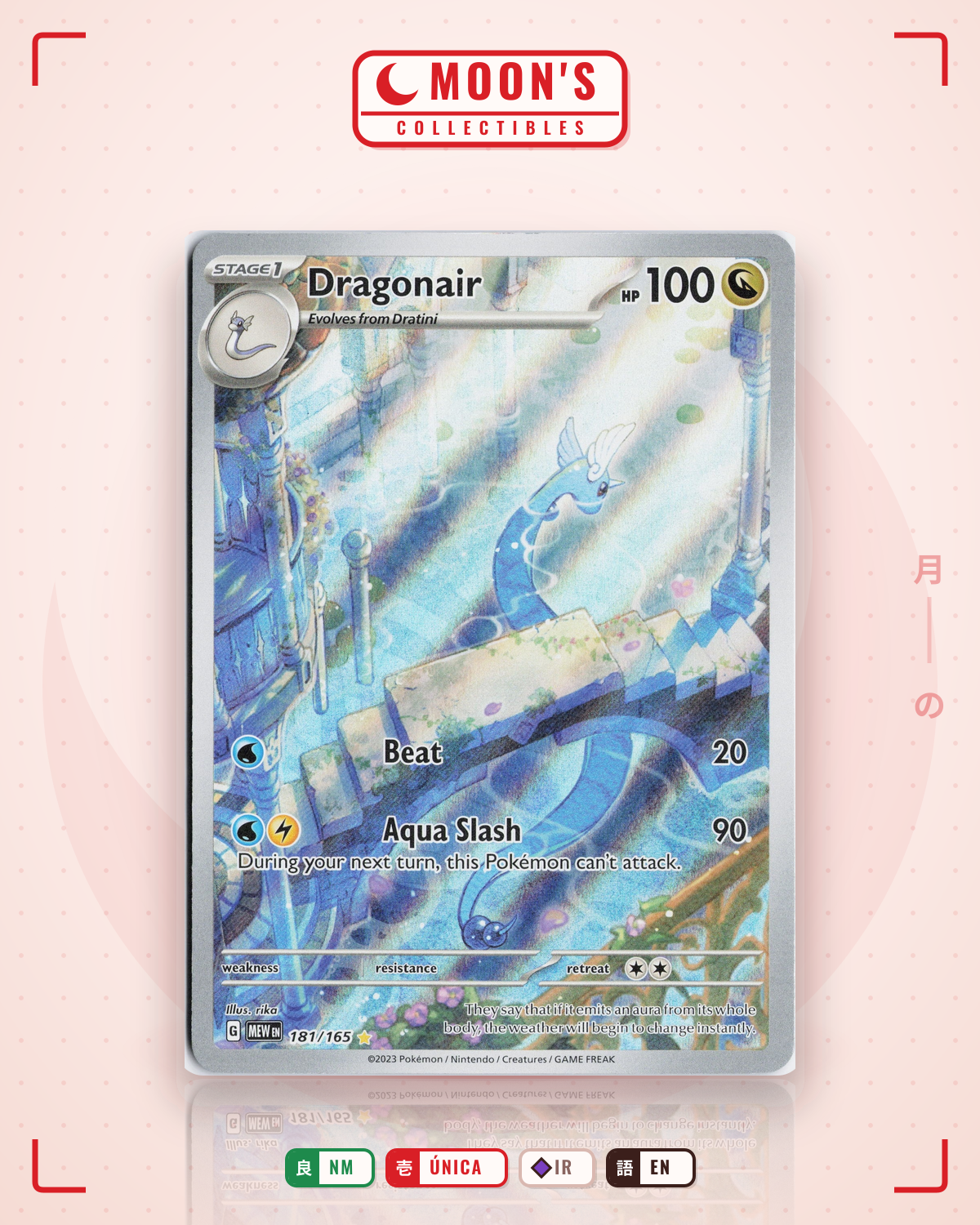 Carta Pokémon Dragonair · 151 #181/165 (NM) — pieza única en Moon's Collectibles México
