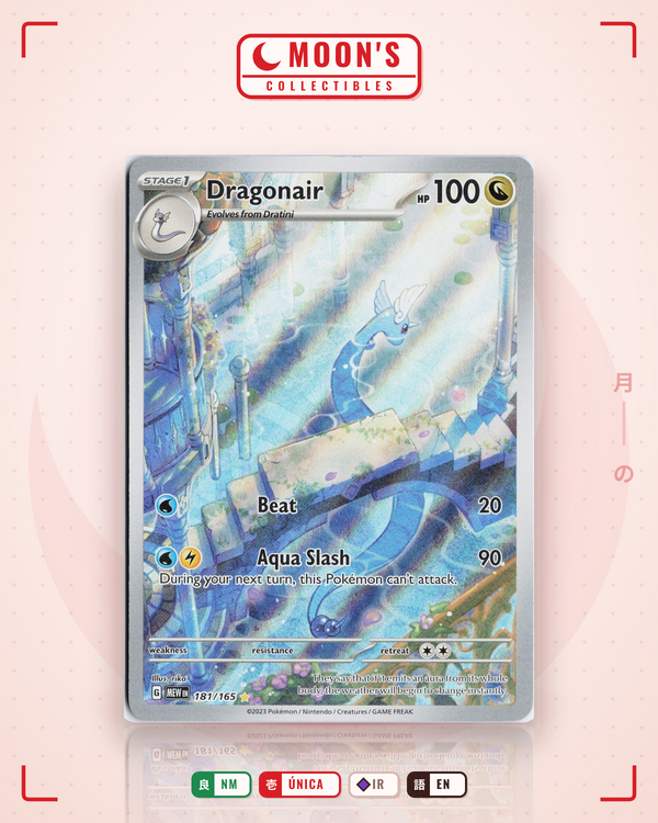 Carta Pokémon Dragonair · 151 #181/165 (NM) — pieza única en Moon's Collectibles México