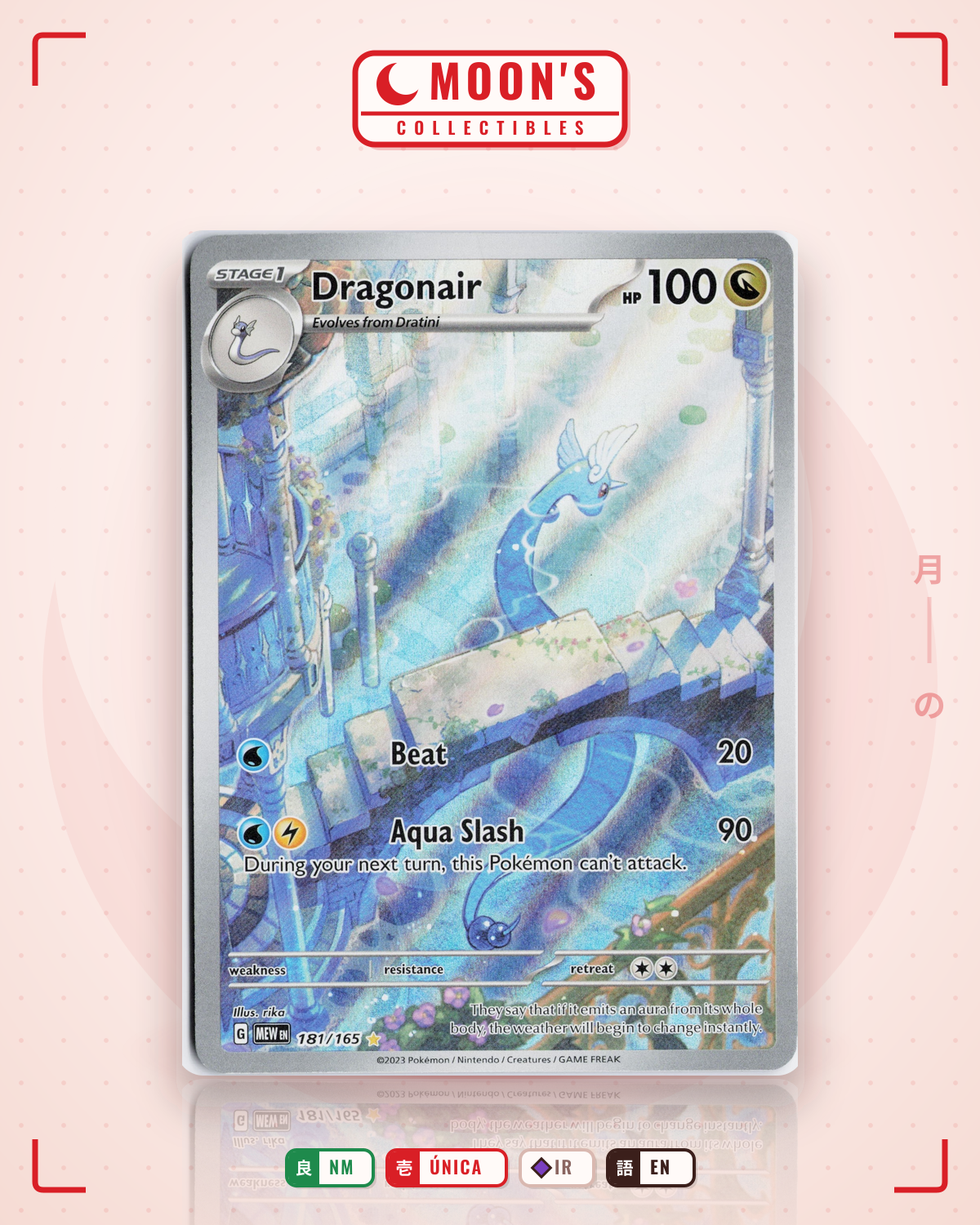 Carta Pokémon Dragonair · 151 #181/165 (NM) — pieza única en Moon's Collectibles México