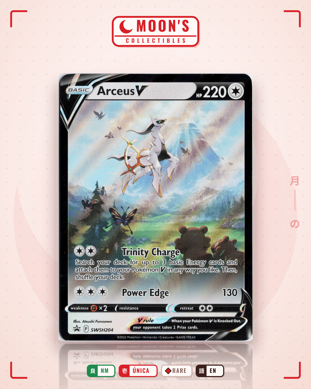 Carta Pokémon Arceus V · SWSH Black Star Promos #SWSH204 (NM) — pieza única en Moon's Collectibles México