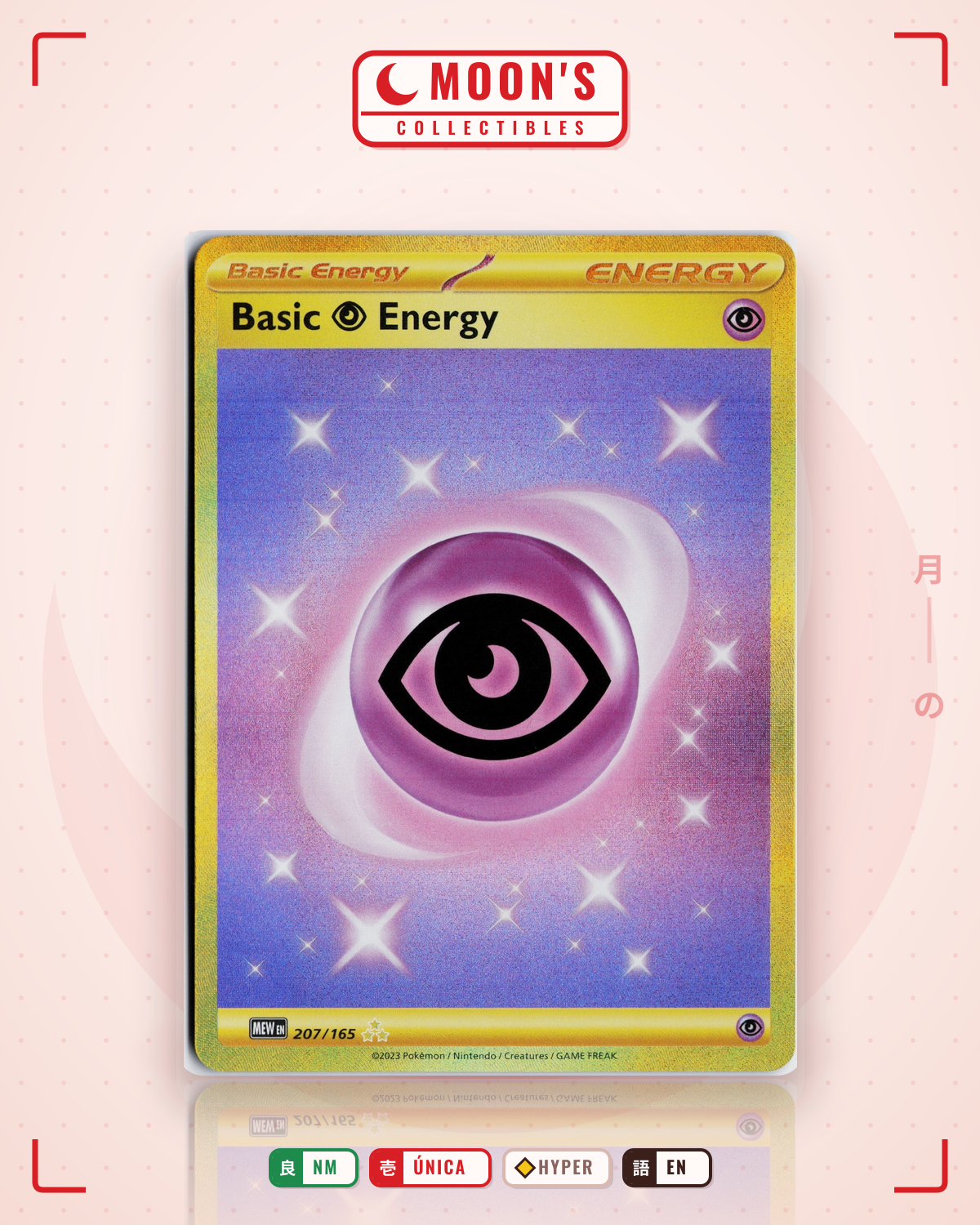 Carta Pokémon Basic Psychic Energy · 151 #207/165 (NM) — pieza única en Moon's Collectibles México
