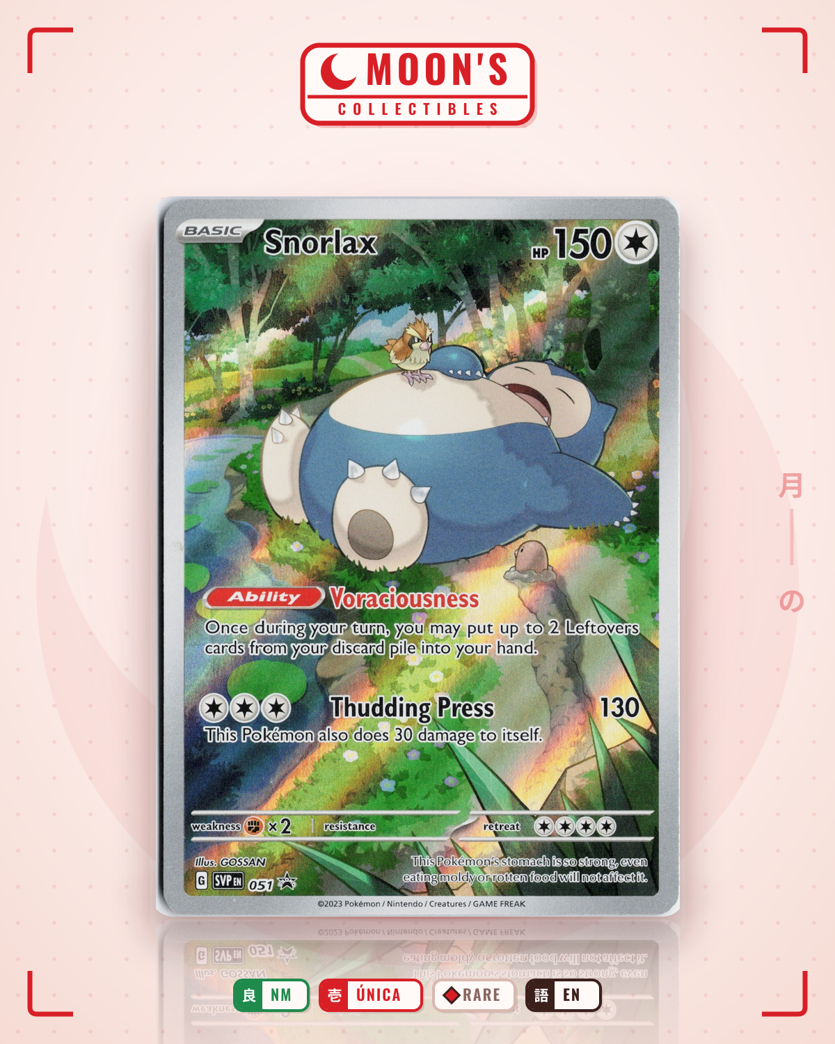 Carta Pokémon Snorlax · Scarlet & Violet Black Star Promos #051 (NM) — pieza única en Moon's Collectibles México
