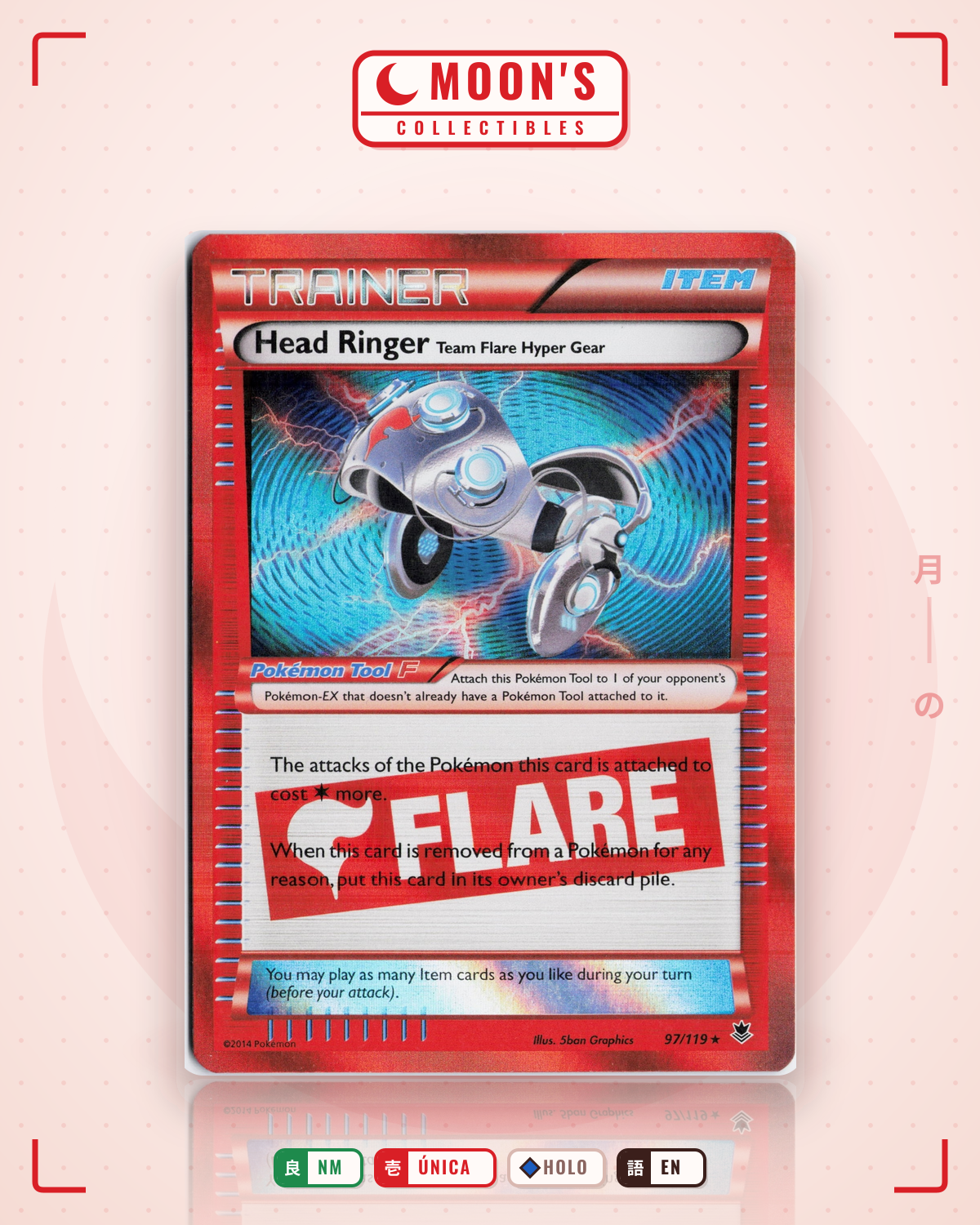 Carta Pokémon Head Ringer Team Flare Hyper Gear · Phantom Forces #97/119 (NM) — pieza única en Moon's Collectibles México
