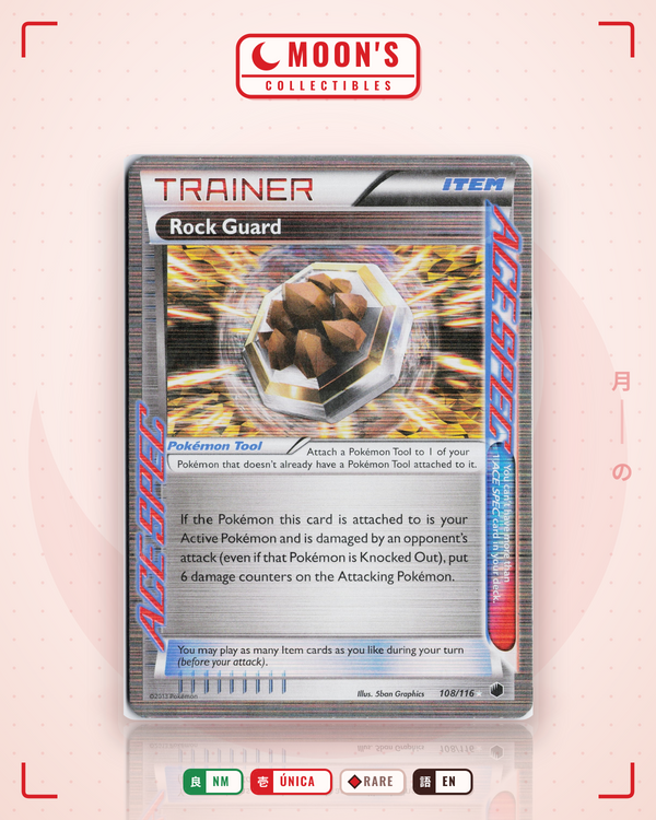 Carta Pokémon Rock Guard · Plasma Freeze #108/116 (NM) — pieza única en Moon's Collectibles México