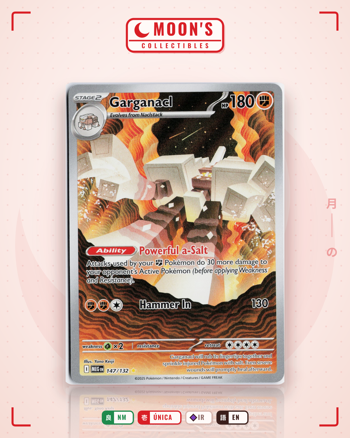 Carta Pokémon Garganacl · Mega Evolution #147/132 (NM) — pieza única en Moon's Collectibles México