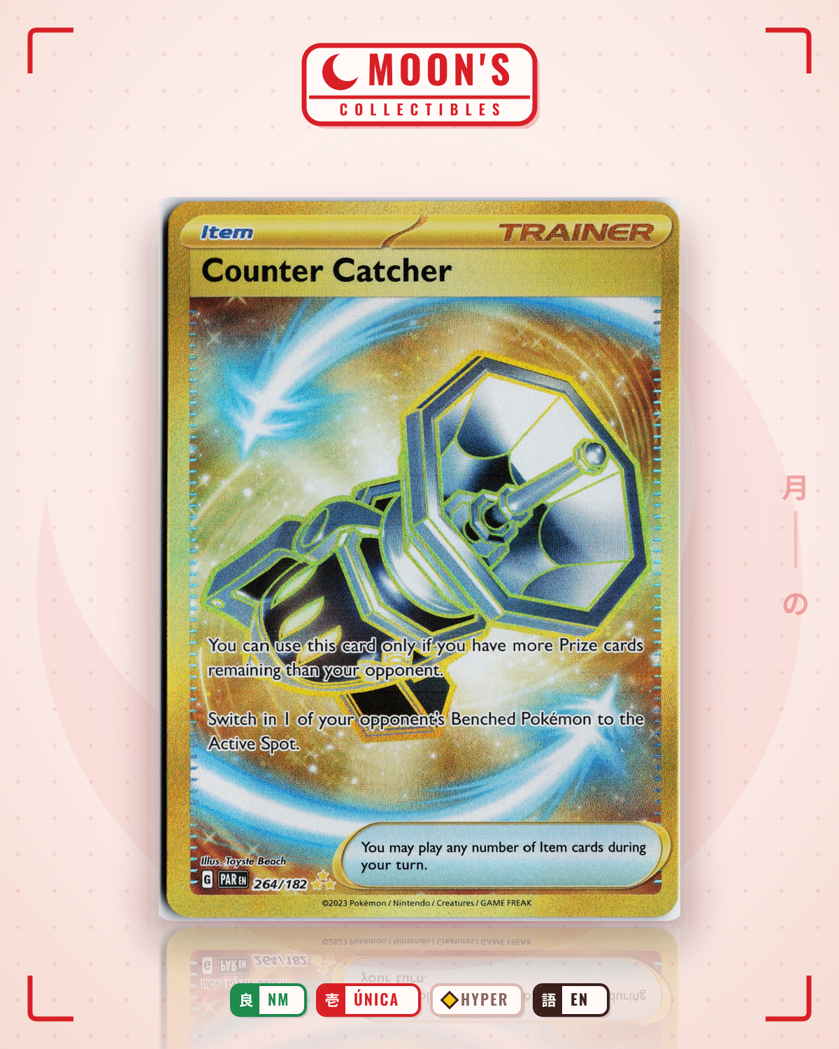 Carta Pokémon Counter Catcher · Paradox Rift #264/182 (NM) — pieza única en Moon's Collectibles México