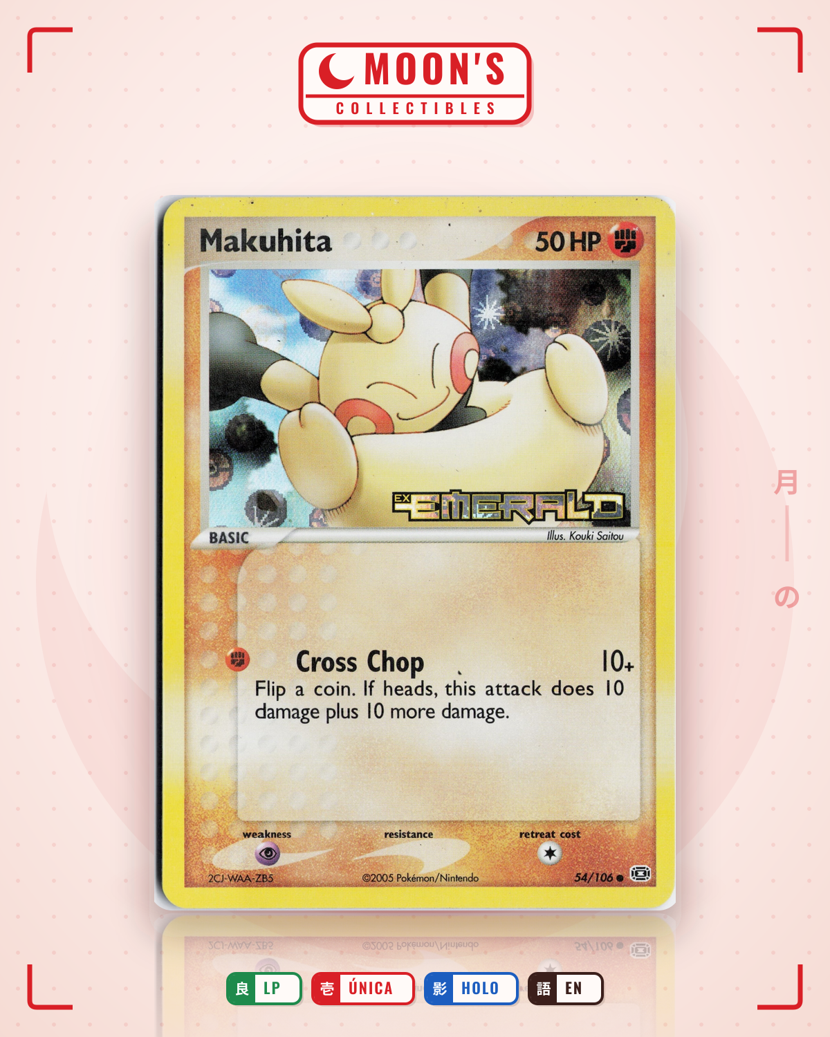 Carta Pokémon Makuhita · Emerald #54/106 (LP) — pieza única en Moon's Collectibles México