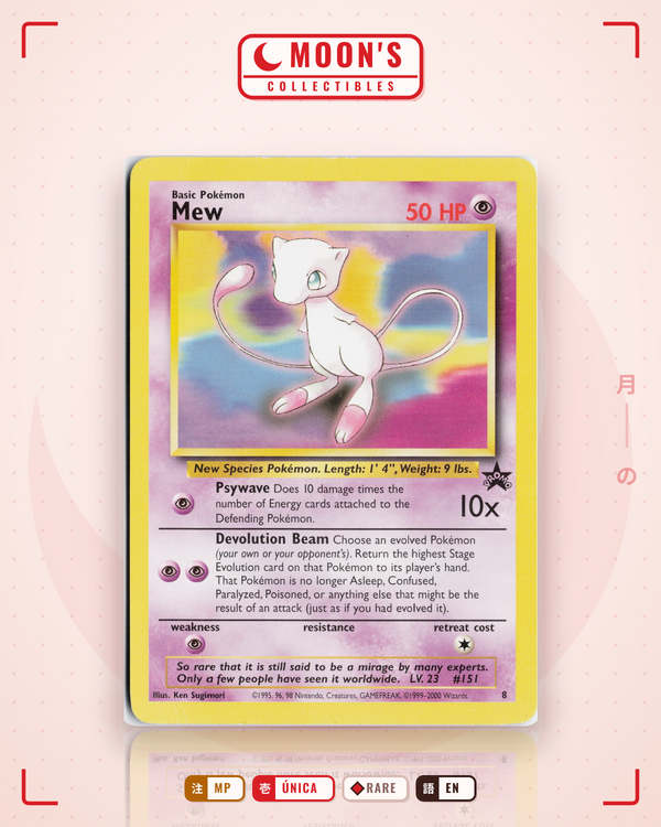 Carta Pokémon Mew · Wizards Black Star Promos #8 (MP) — pieza única en Moon's Collectibles México