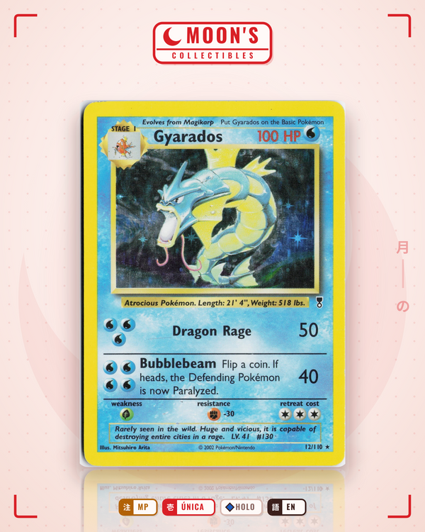 Carta Pokémon Gyarados · Legendary Collection #12/110 (MP) — pieza única en Moon's Collectibles México
