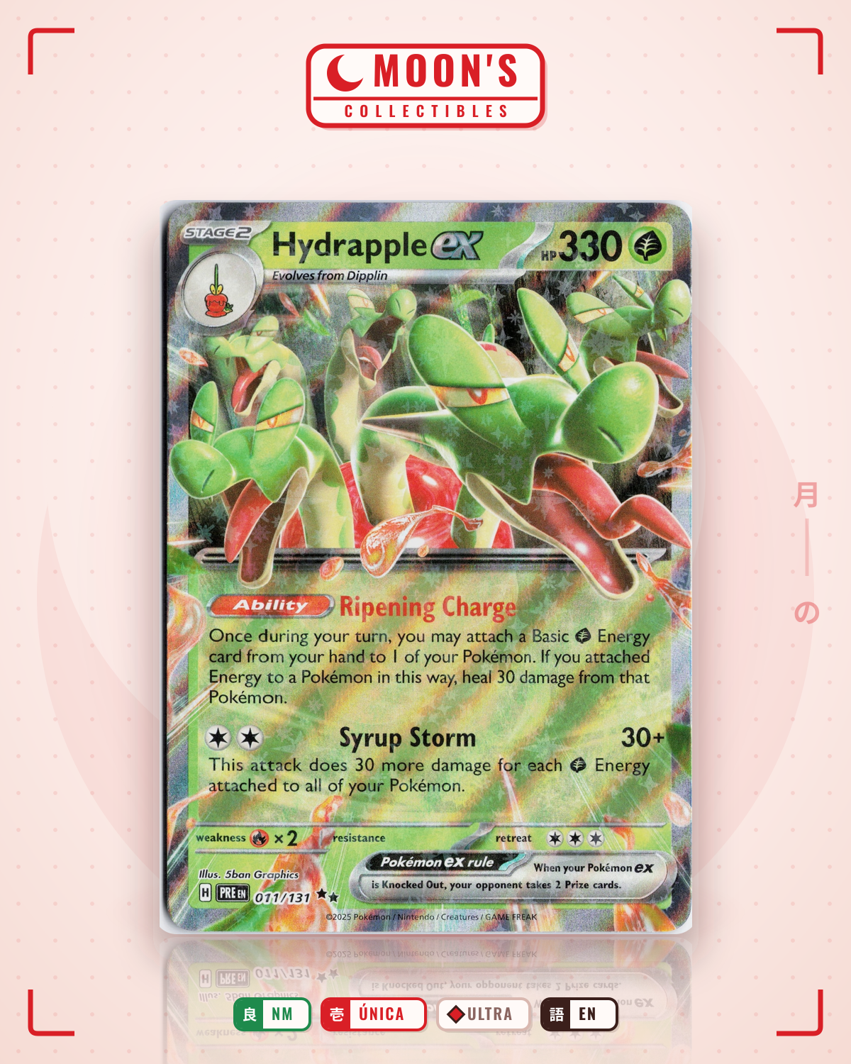 Carta Pokémon Hydrapple ex · Prismatic Evolutions #011/131 (NM) — pieza única en Moon's Collectibles México