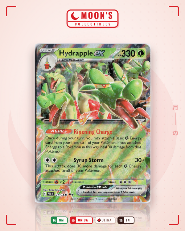 Carta Pokémon Hydrapple ex · Prismatic Evolutions #011/131 (NM) — pieza única en Moon's Collectibles México