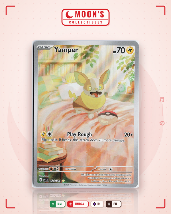 Carta Pokémon Yamper · Phantasmal Flames #099/094 (NM) — pieza única en Moon's Collectibles México