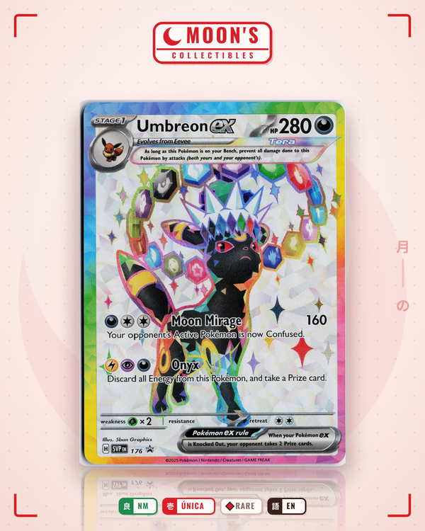 Carta Pokémon Umbreon ex · Scarlet & Violet Black Star Promos #176 (NM) — pieza única en Moon's Collectibles México