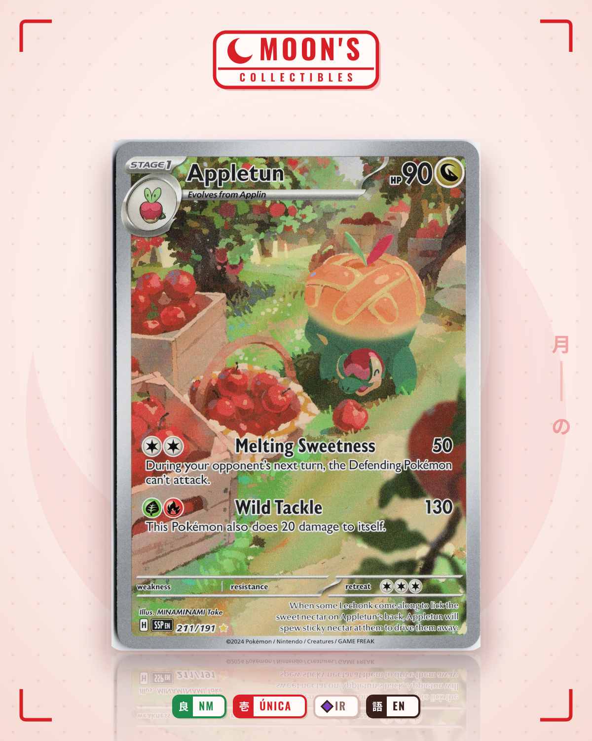 Carta Pokémon Appletun · Surging Sparks #211/191 (NM) — pieza única en Moon's Collectibles México