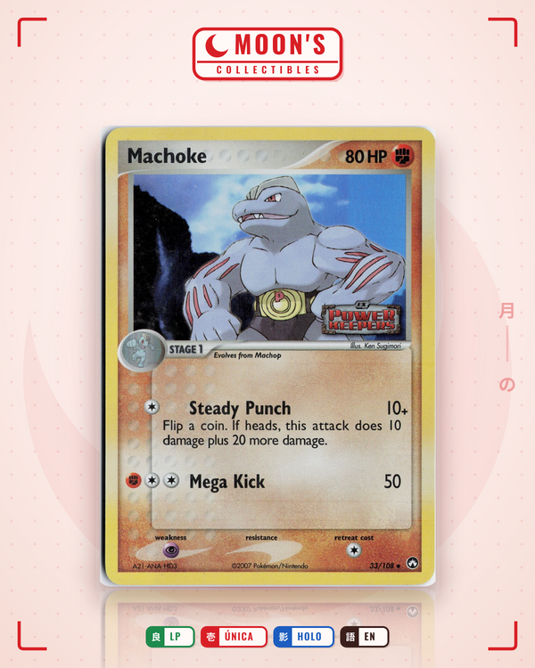 Carta Pokémon Machoke · Power Keepers #33/108 (LP) — pieza única en Moon's Collectibles México