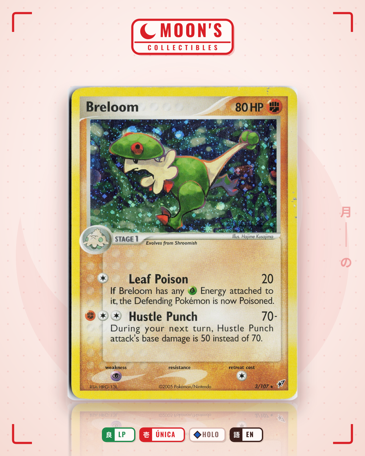 Carta Pokémon Breloom · Deoxys #3/107 (LP) — pieza única en Moon's Collectibles México