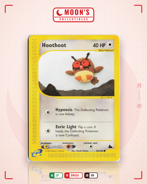 Carta Pokémon Hoothoot · Skyridge #65/144 (LP) — pieza única en Moon's Collectibles México