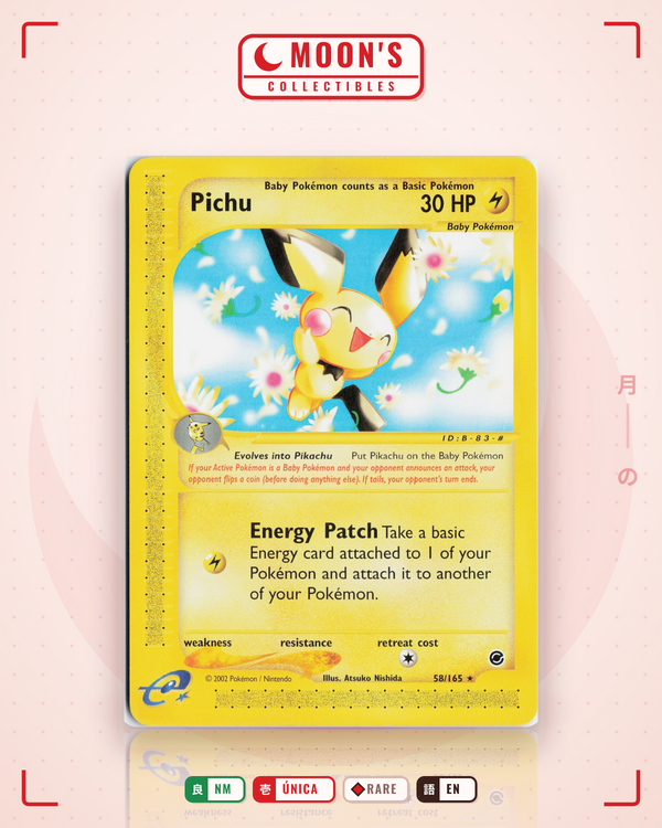 Carta Pokémon Pichu · Expedition Base Set #58/165 (NM) — pieza única en Moon's Collectibles México