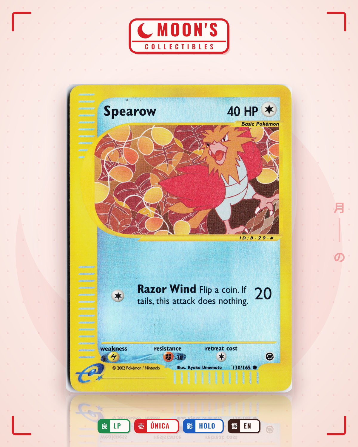 Carta Pokémon Spearow · Expedition Base Set #130/165 (LP) — pieza única en Moon's Collectibles México