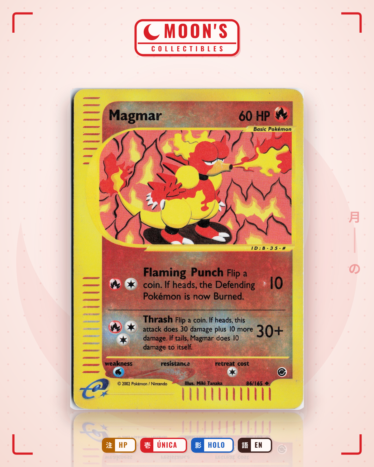 Carta Pokémon Magmar · Expedition Base Set #86/165 (HP) — pieza única en Moon's Collectibles México