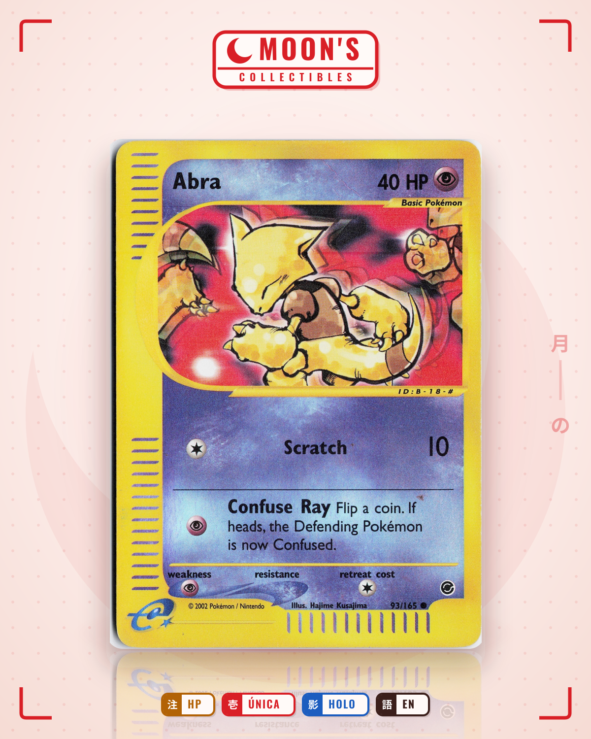 Carta Pokémon Abra · Expedition Base Set #93/165 (HP) — pieza única en Moon's Collectibles México
