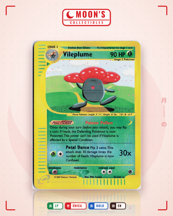 Carta Pokémon Vileplume · Expedition Base Set #31/165 (LP) — pieza única en Moon's Collectibles México