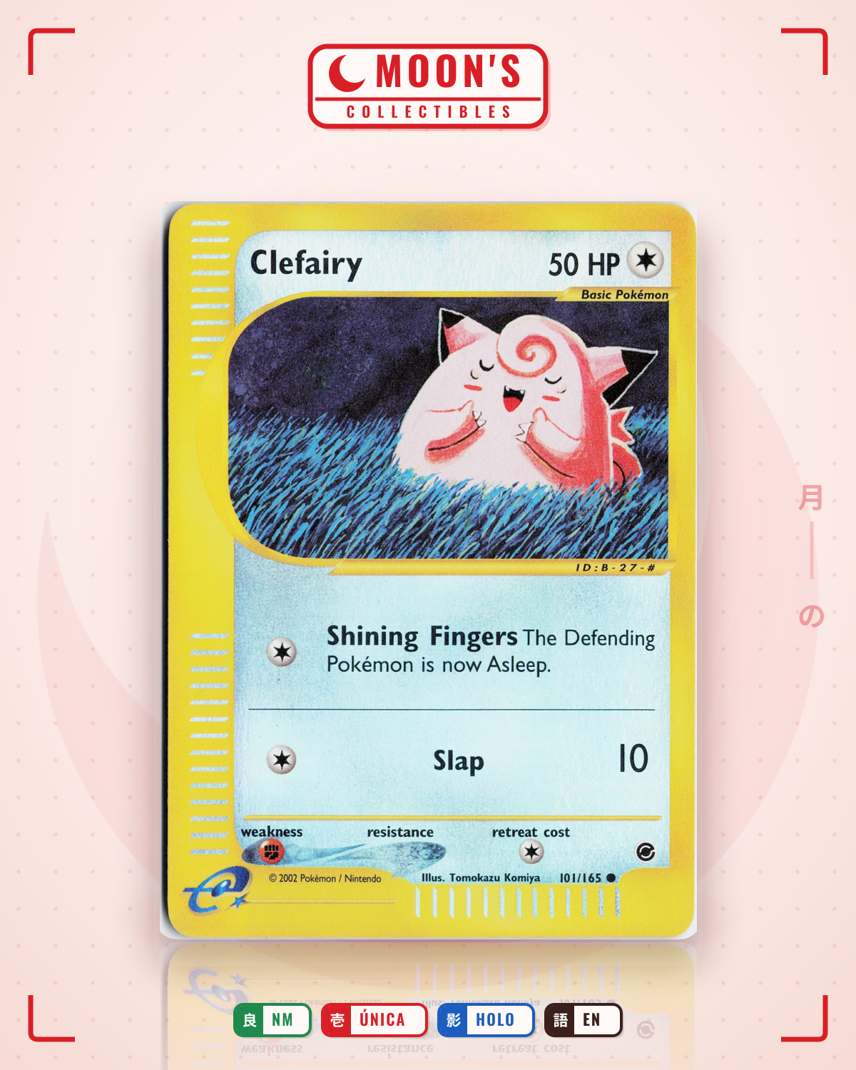Carta Pokémon Clefairy · Expedition Base Set #101/165 (NM) — pieza única en Moon's Collectibles México