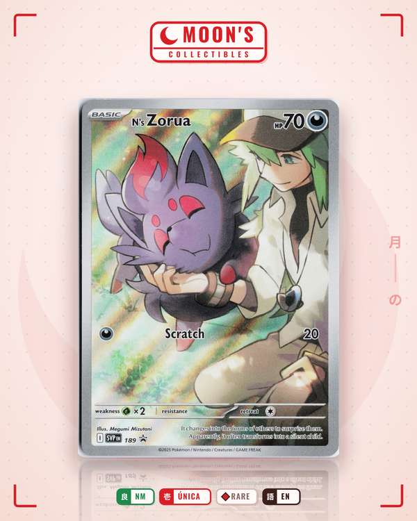 Carta Pokémon N's Zorua · Scarlet & Violet Black Star Promos #189 (NM) — pieza única en Moon's Collectibles México
