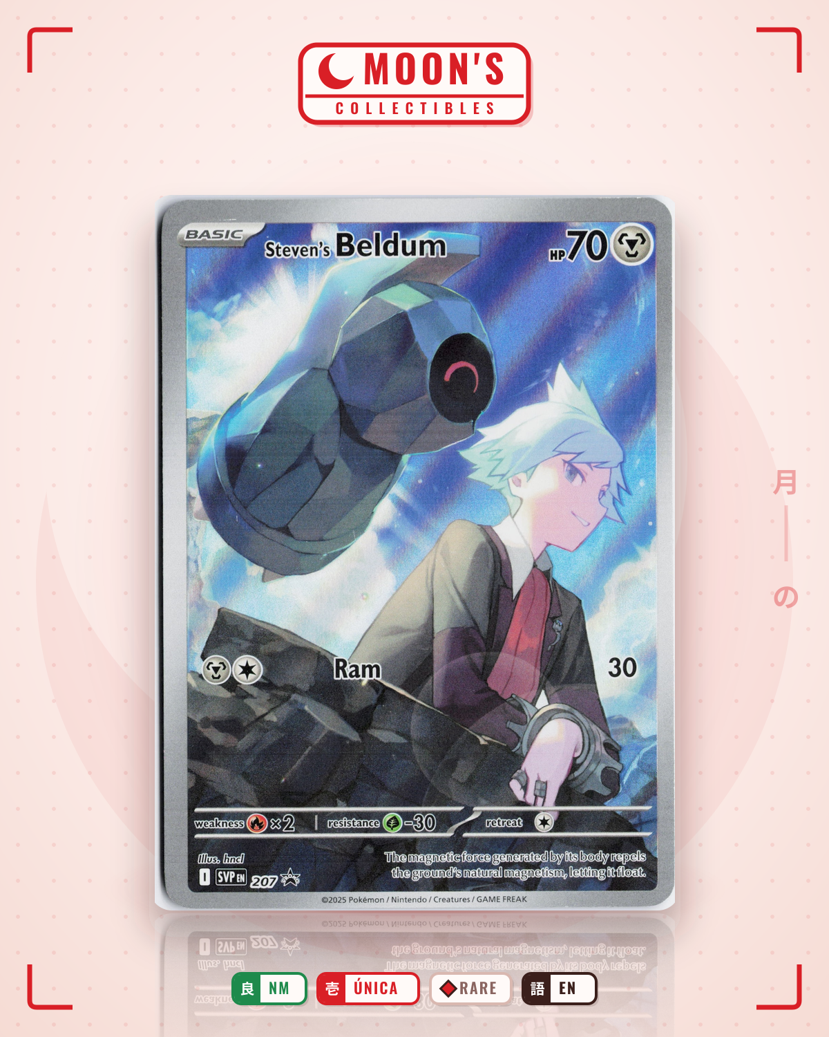 Carta Pokémon Steven's Beldum · Scarlet & Violet Black Star Promos #207 (NM) — pieza única en Moon's Collectibles México