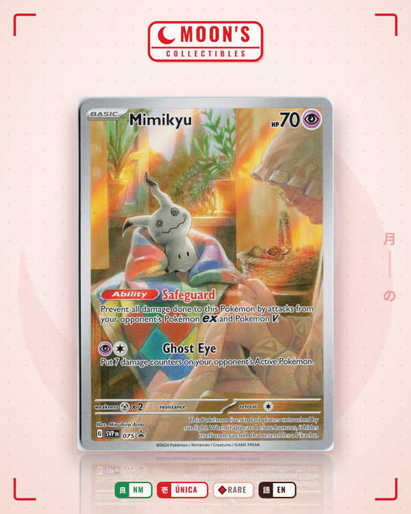 Carta Pokémon Mimikyu · Scarlet & Violet Black Star Promos #075 (NM) — pieza única en Moon's Collectibles México