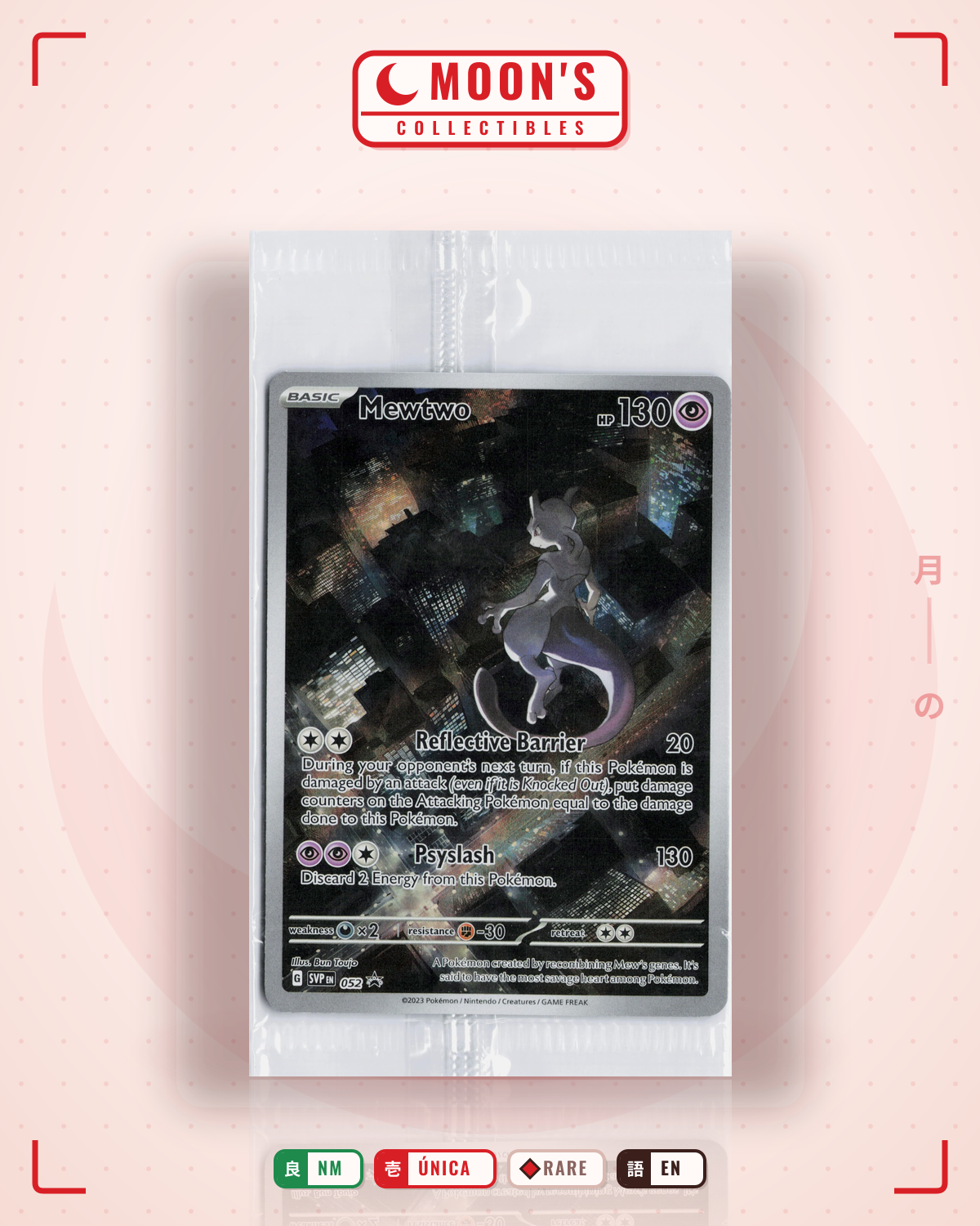 Carta Pokémon Mewtwo · Scarlet & Violet Black Star Promos #052 (NM) — pieza única en Moon's Collectibles México