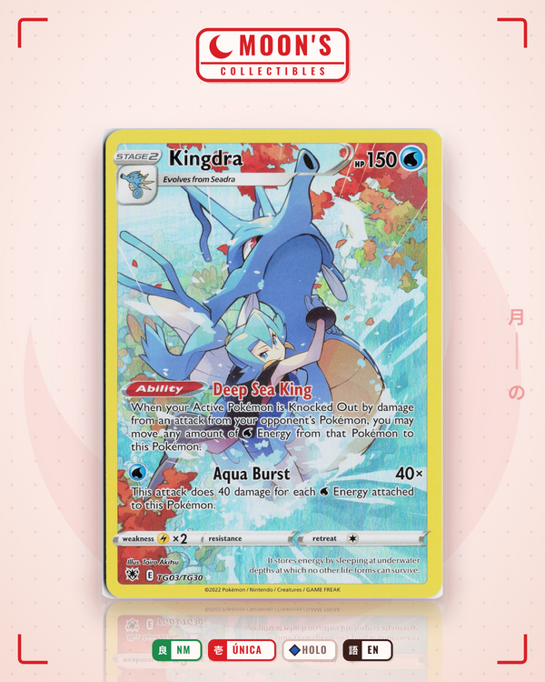 Carta Pokémon Kingdra · Astral Radiance Trainer Gallery #TG03/TG30 (NM) — pieza única en Moon's Collectibles México