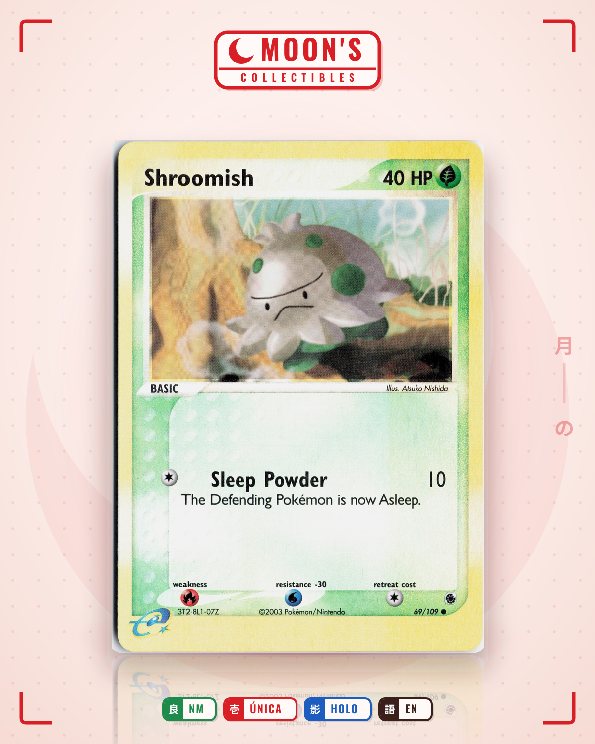Carta Pokémon Shroomish · Ruby & Sapphire #69/109 (NM) — pieza única en Moon's Collectibles México