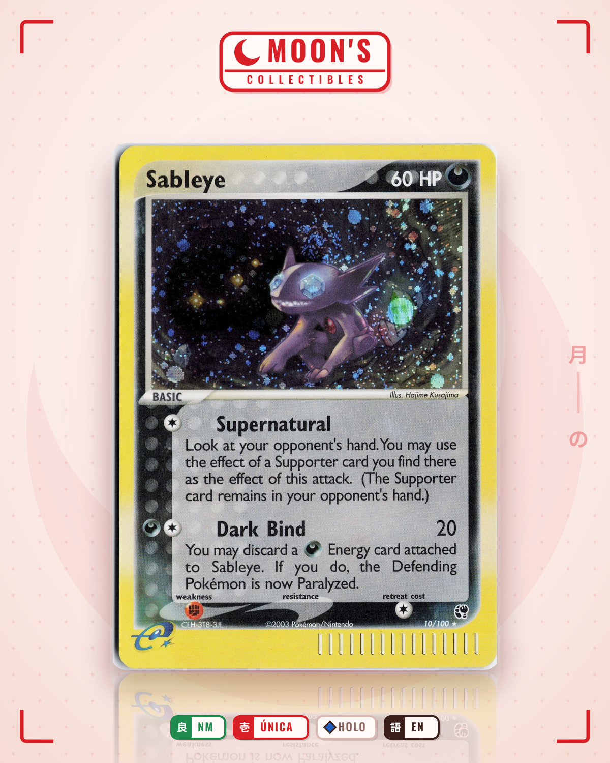 Carta Pokémon Sableye · Sandstorm #10/100 (NM) — pieza única en Moon's Collectibles México