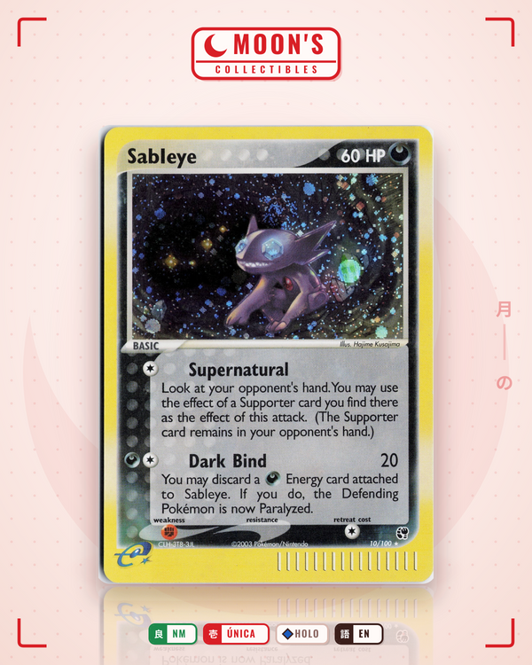 Carta Pokémon Sableye · Sandstorm #10/100 (NM) — pieza única en Moon's Collectibles México