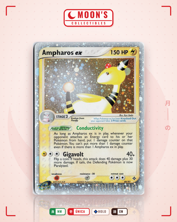 Carta Pokémon Ampharos ex · Dragon #89/97 (NM) — pieza única en Moon's Collectibles México