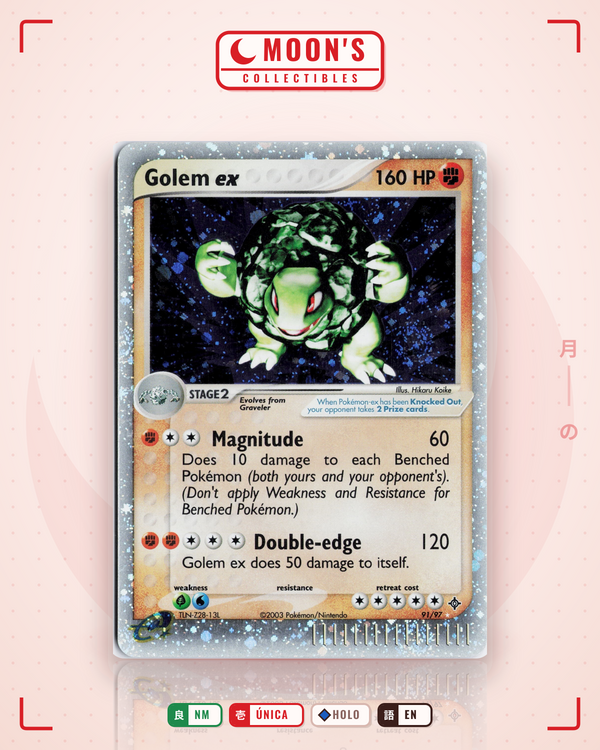 Carta Pokémon Golem ex · Dragon #91/97 (NM) — pieza única en Moon's Collectibles México