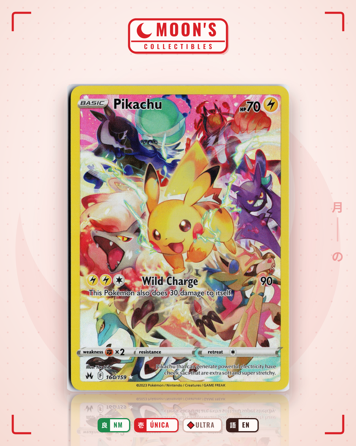 Carta Pokémon Pikachu · Crown Zenith #160/159 (NM) — pieza única en Moon's Collectibles México