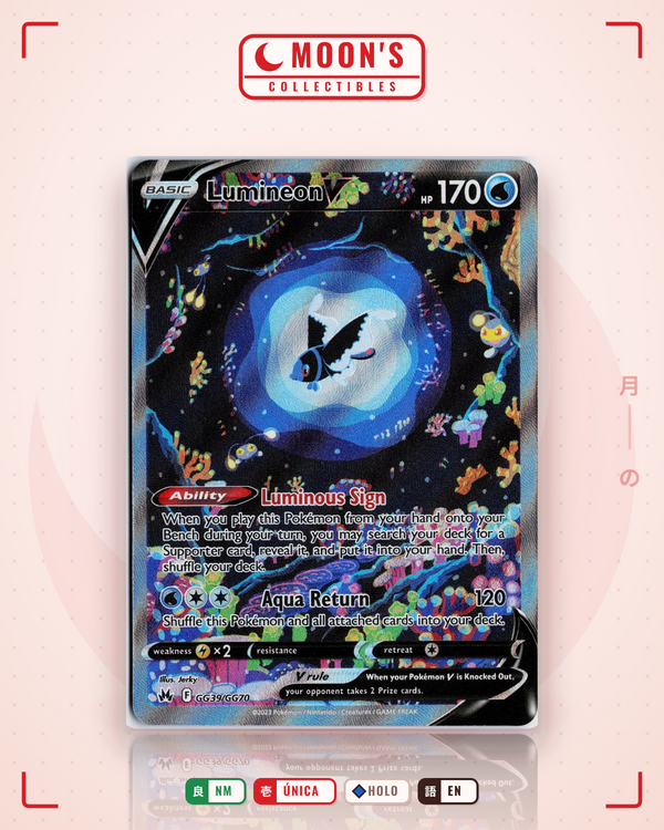 Carta Pokémon Lumineon V · Crown Zenith Galarian Gallery #GG39/GG70 (NM) — pieza única en Moon's Collectibles México