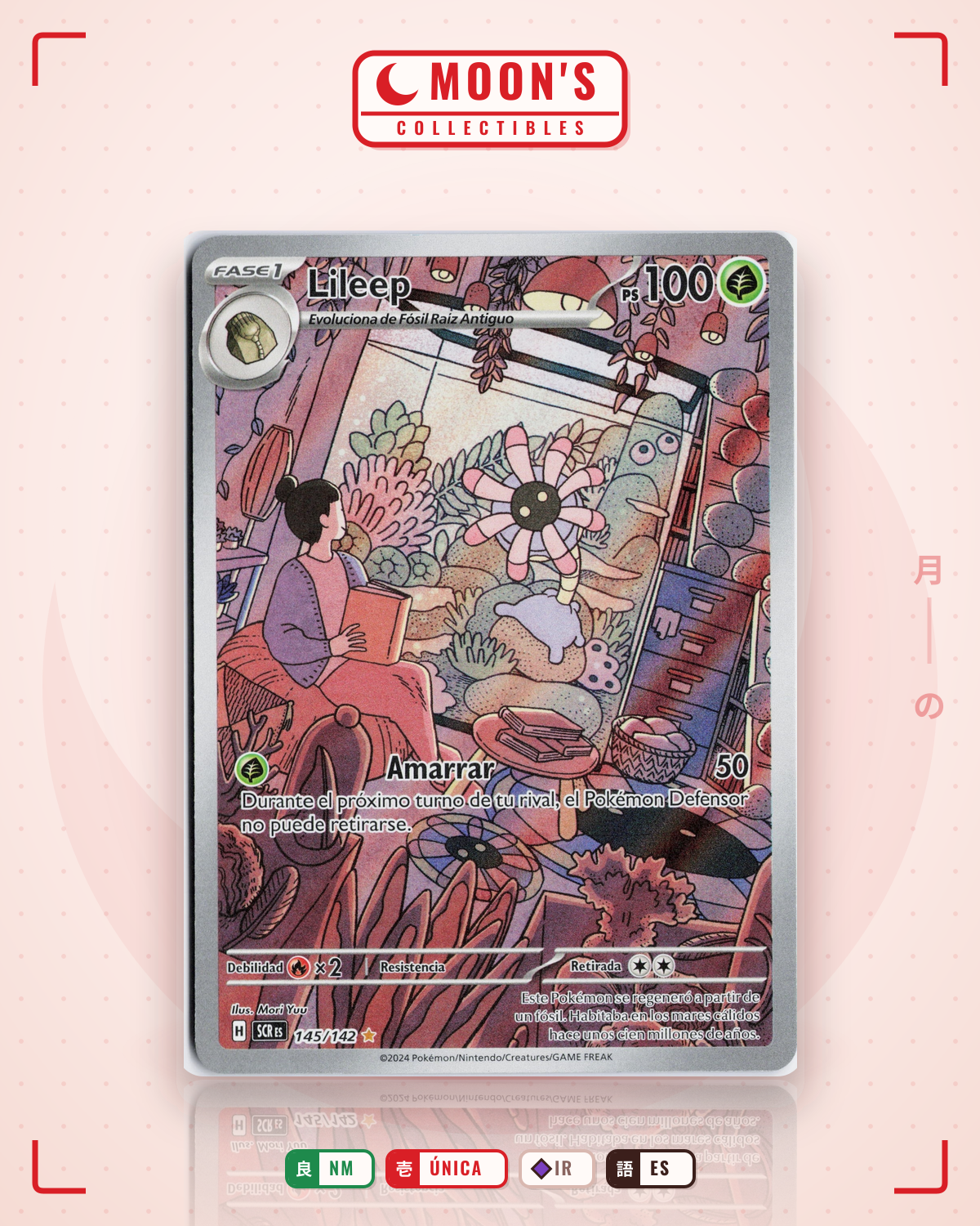 Carta Pokémon Lileep · Stellar Crown #145/142 (NM) — pieza única en Moon's Collectibles México