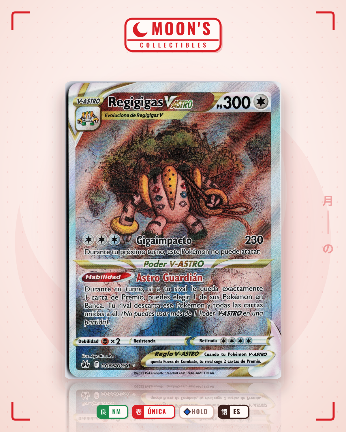 Carta Pokémon Regigigas VSTAR · Crown Zenith Galarian Gallery #GG55/GG70 (NM) — pieza única en Moon's Collectibles México