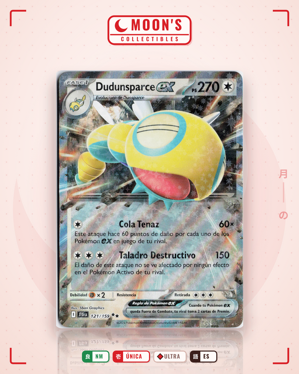 Carta Pokémon Dudunsparce ex · Journey Together #121/159 (NM) — pieza única en Moon's Collectibles México
