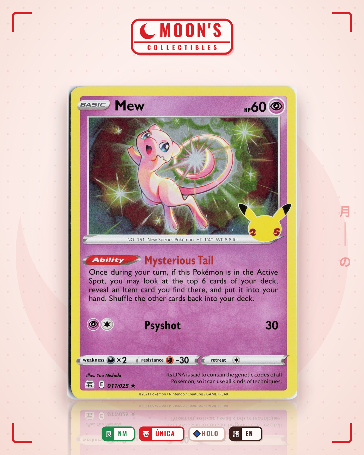 Carta Pokémon Mew · Celebrations #11 (NM) — pieza única en Moon's Collectibles México