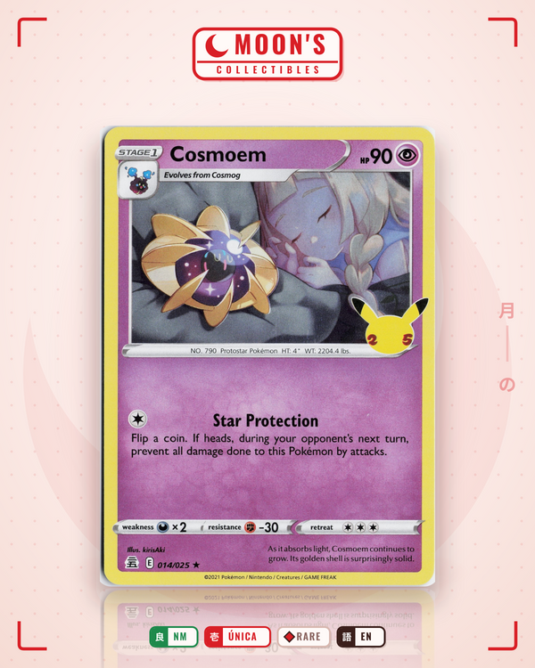 Carta Pokémon Cosmoem · Celebrations #14 (NM) — pieza única en Moon's Collectibles México