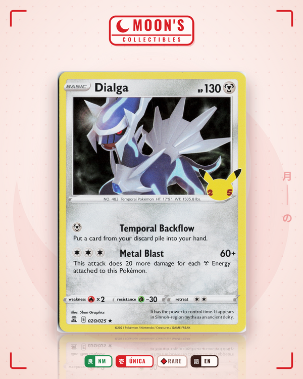 Carta Pokémon Dialga · Celebrations #20 (NM) — pieza única en Moon's Collectibles México